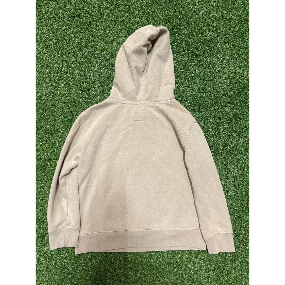 Vintage Gap Hoodie Kids Small Beige Cotton Spellout Logo Fleece Lined‎ Pullover